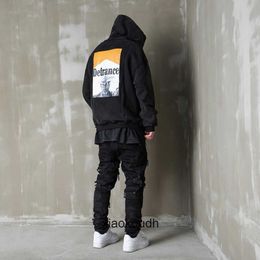 Rhude High end designer Hoodies for high street fog cowboy Hooded Sweater mens fashion With 1:1 original labels