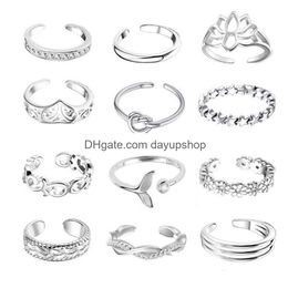 Jewelry 1Alloy Toe Ring Set Women Open Beach Foot Accessories Fashion Drop Delivery Otdkc