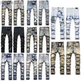 Ksubi Jeans Women Designer Mens Jean Skinny Baggy Womens Slim Hole Ripped Pants with Holes Man Straight Design Leg Zipper Hip Hop Bikers Motorcycle True Stacked GOS9