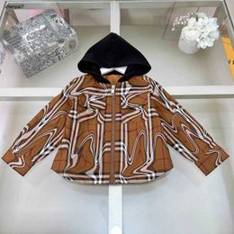 Top kids coat hooded baby designer jackets Size 100-160 Contrast colored hat design boys girls Outerwear 24Feb20