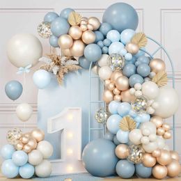 Party Balloons Macaron Blue Balloon Garland Arch Kit Happy Birthday Party Decor Kids Wedding Birthday Supplies Latex Balloon Baby Shower Decor