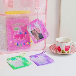 Card Holders 3-inch Pocard Holder Cute PVC Milk Box Case Transparent Sleeve Student