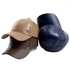Ball Caps Adult Unisex Faux Leather Cap Women Curved Visor Trucker Hats Baseball Hip Hop Sports Hat