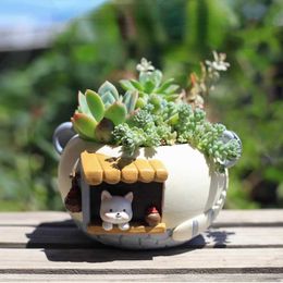 Planters Pots Tabletop Fleshy Flower Pot Flower Appliance Creative Home Gardening Decorative Resin Potted Plant Pots for Plants Flower Pot J240515