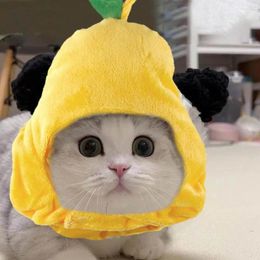 Dog Apparel Comfortable Pet Hat Soft Fastener Tape Headwear Fruit Shape Lightweight Dress Up Plush Pear Head Cats Accessories