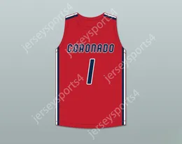 CUSTOM NAY Name Youth/Kids JADEN HARDY 1 CORONADO HIGH SCHOOL COUGARS RED BASKETBALL JERSEY 1 Stitched S-6XL