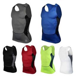 Men's T-Shirts Mens quick drying fitness bottom embossed sleeveless breathable sports vest Q240515