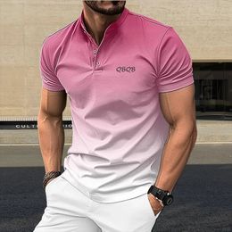 QBQB Mens fashionable short sleeved top summer trend street clothing quick drying casual wear business breathable POLO shirt 240511