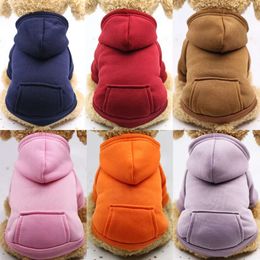 Sweaters Hat Hoodie Cold Weather Dog Cotton With Pocket Hooded Clothes Apparel Costume Cat Winter Warm Coat Sweater For Small Dogs Cats Puppy Animal s s