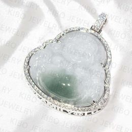 High Quality Jade Gold Moissnaite Diamond Hip Hop Buddha Pendant Necklace