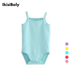 Rompers Baby cotton sleeveless jumpsuit suitable for 0-12-36M newborns girls young children one piece tight fitting clothing summer childrens clothingL2405L2405