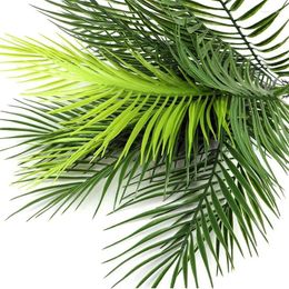 Decorative Flowers 50CM Palm Leaves Artificial Fake Tropical Jungle Plants Faux Leaf Party Home Graden Leave Decoration