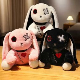 Stuffed Plush Animals 1 Creepy Goth Bunny Crazy Rabbit Toy Spooky Gothic Animal Cute Horror and Doll For H Q240515