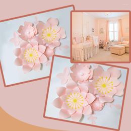 Decorative Flowers Handmade Baby Pink Rose DIY Paper Leaves Set For Party Wedding Backdrops Nursery Wall Deco Girls Room Video Tutorials