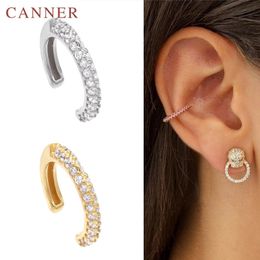 QUKE 1 pcs 925 Sterling Silver Ear Cuff For Women Tasteful Zircon Clip On Earrings Gold earcuff Without Piercing Earrings 240516