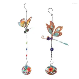 Other Bird Supplies Hummingbird Wind Chime Feeder Creative Glass Windchime For Outdoors Hang Attract Dazzling Birds Easy-to-Fill