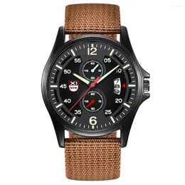 Wristwatches Fashionable Design For Men'S Watches Military Nylon Waterproof Date Analogue Quartz Wrist Luminous Dial Watch