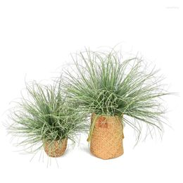 Decorative Flowers Artificial Green Plant Tussock Plastic Flame Retardant Onion Grass Living Room Indoor Landscaping Simulation Plants