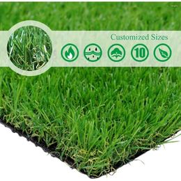 Decorative Flowers Realistic Artificial Grass Turf-5FTX10FT(50 Square FT) Indoor Outdoor Garden Lawn Landscape Synthetic Mat-Thick Fake