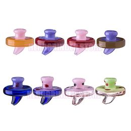 Newest Colorful Smoking Portable Handmade Pyrex Glass Oil Rigs Hookah Bubble Carb Cap Dabber Holder Innovative Design Handpipe Bong Cover DHL