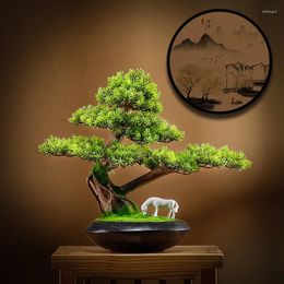 Decorative Flowers Simulation Welcome Pine Bonsai Plants Small Tree Flower Pots Fake Bedroom Table Decoration Garden
