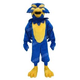 2024 Halloween Blue gold Gryphon Mascot Costumes Halloween Cartoon Character Outfit Suit Xmas Outdoor Party Festival Dress Promotional Advertising Clothings