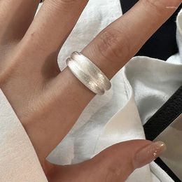 Cluster Rings 925 Sterling Silver For Women Simple Vintage Handmade Shinning DOuble Open Finger Ring Fashion Band Female Bijoux Gift