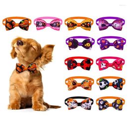 Dog Apparel 100 PCS Halloween Bow Ties Collar Adjustable Bowties Neckties Pet Grooming Accessories For Small Puppy Cats Wholesale XB