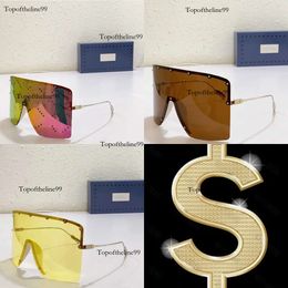Polarised Mask shaped sunglasses brand metal decorated tinkle frame mens and womens sports glasses Original edition