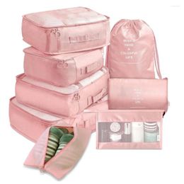 Storage Bags 8 Pcs Packing Bag Travel Luggage Suitcase Clothes Organiser Size For Household Supplies