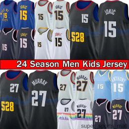 Nikola Jamal Murray Jokic Nugget Basketball Jersey Denvers Retro Carmelo 15 Anthony Dikembe 55 Mutombo Jersey City Men Edition Black White T-Shirt 9999