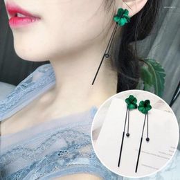Hoop Earrings Vintage Red Rose Flower Tassel Stud For Women Temperament Long Hanging Pendant Dangle Korean Style Jewellery Gift