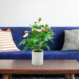 Decorative Flowers Artificial Bonsai Long Lifespan Fade-resistant Plastic Table Centrepiece Potted Flower Pograph Prop