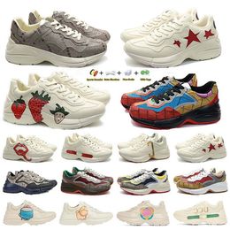2024 Designer Casual shoes Rhython Men Women sneaker lip sports thick soled cartoon letters thick family beige camel outdoor Jogging Walking Sneakers 35-45