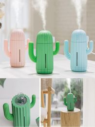 Portable USB Mini Cactus Shape cartoon Air Humidifier Essential Oil Diffuser cacti Aroma Diffuser with Night Light for Home Bedroo7078231