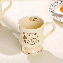 Mugs 400ml Cartoon Ceramic Mug Cute Coffee Milk Juice Cups Ins Korean Style Oatmeal Breakfast Kitchen Drinkware