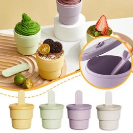 Baking Moulds Silicone Ice Cream Mold DIY Homemade Special Popsicle Making Cup With Mini Spoon Food Grade For Kids Adults