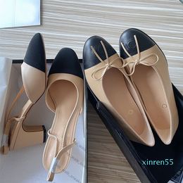 2024 Woman Chunky Heel Sandal Black Nude Loafers Summer Beach Slippers