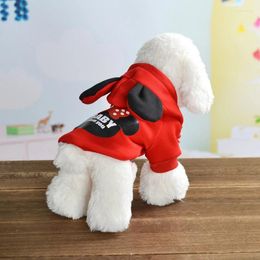 Dog Apparel Pet Hoodies Clothes Puppy Cat Cartoon Coral Fleece Hooded Sweatshirt Jacket Clothing Sport Costumes For Small Large