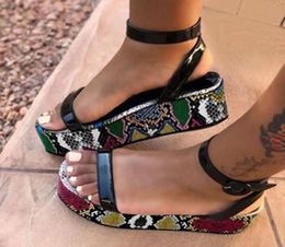 New Platform Shoes Woman Sandals Open Toe Sandals 2020 Fashion Colourful Ladies Summer Shoes Ankle Buckle Woman Size Plus1327756