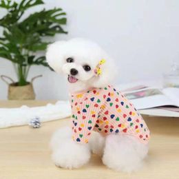 Dog Apparel Pet Clothing Puppy Small Costumes Cute Heart Spring Autumn Winter Teddy Bichon Pomeranian Yorkshire Cat Clothes