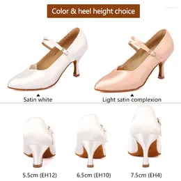 Dance Shoes BD Women's Ballroom Waltz Professional Competition Training Soft Soled White W11