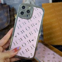 For iPhone 15 Pro 14 Pro Case Luxury Phone Cases Designer iPhone Case Apple iPhone 15 promax 14 promax 13 Pro 12 11 Case Fashion Plating Mirror Surface Flower Phonecases