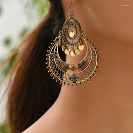 Dangle Earrings Vintage Exaggerated Hollow Court Style Round Bohemian Fashion Women's Holiday Party Accessories Gifts