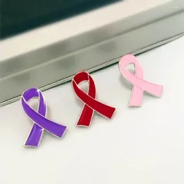 Brooches 5 Pieces Ribbon Brooch Pin Breast Cancers Awareness Quality Alloy Material