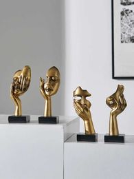 Decorative Objects Figurines Nordic Status Abstract Resin Ornaments Sculpture Minimalism Figures Face Character Art Craft Office Home Decoration H240516