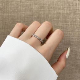 Cluster Rings S925 Sterling Silver Ring High Quality Fashion Jewelry Layered Fine Lace Full Of Zircon For WomenEngagement Gift