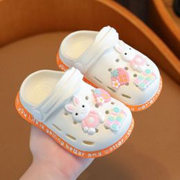 Kids Summer Outdoor Girl Baby Cartoon Pink Rabbit Antiskid Light Slippers Children Boys Cute Animal Sandals L2405