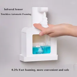 Liquid Soap Dispenser Automatic Foam Dispensers Bathroom Smart Washing Hand Machine With USB Charging Dual Use Vertical/Wall-mounted For