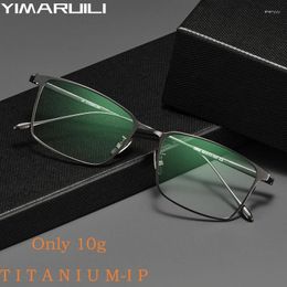 Sunglasses Frames YIMARUILI Ultra-light Luxury Optical Spectacle Frame Business Fashion Eyewear Pure Titanium Prescription Men's Glasses